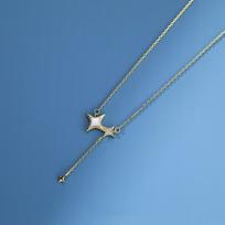 925 Sterling Silver Cross Zircon Pendant Tassel Gold Plated Trendy Charm Necklace for Women Wedding Engagement Gift 16inches