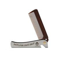 Custom Logo Folding Hair Comb Professional Folding Pocket Comb with Stainless Steel Cover for Men's Beard Hair