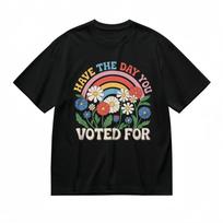 Women's All-Season Comfy Classic T-Shirt Floral Rainbow Happy Design Print Tee XL