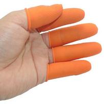 Orange Anti-slip Disposable Latex Finger Cots (Bagged) 100 pcs/bag, Medium