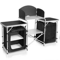Outdoor Aluminum Folding Camping Kitchen Table with Fabric Cabinet