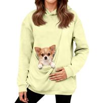 Women's Fashion Daily  Casual  Hoodie Long Sleeve Top L smėlis