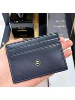 Chanel Juodas vyrų kortelių dėklas, Moteriška piniginė juoda