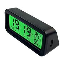 Clock For Car LED Solar-Powered Interior Decoration Portable Adhesive Electronic Car Clock For Truck Auto Automotive Scooter žalia