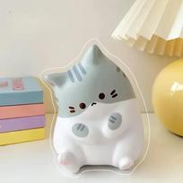 Cartoon Festive Cat Squishy Stress Ball, PU Slow Rising Squeeze Toy, Cute Table Ornament for Daily Relaxation  Holiday Gift Presents