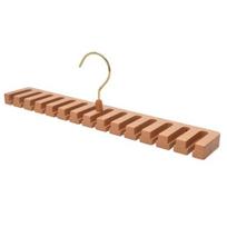 Wooden Belt Hanger 2-in-1 Design 14 Slots Space-Saving Eco-friendly Multifunctional Belt Organizer for Closet