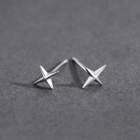 Men's Cross Stud Earrings Stainless Steel Simple Geometric Design Lightweight Durable Hypoallergenic Jewelry for Everyday Wear One Size