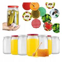 64X Stiklainis 900ml Uogienei, Konservams, Medui, Agurkams Su Dangteliu Fi82