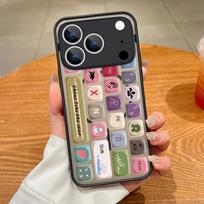 Thin Ring Magnetic For Magsafe Case For iPhone 17 Pro Max Case iPhone 16 15 14 13 Pro Max 17E Colorful Buttons Blocks Hybrid TPU+PC Matte Cover iPhone 17 Pro