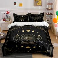 Mystical Eye Moon Phase Bedding Set Bedding set (1 duvet cover, 2 pillowcases, duvet not included) 135x200cm
