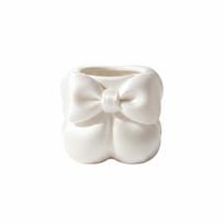 Multi-function Bow Pen Holder Creative Makeup Brush Storage Case Container Storage Box  Gift Silk White