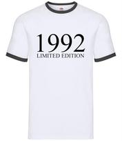 1992 Limited Edition - Mens Ringer - Birthday Present 31st 31 Gift Age XXL