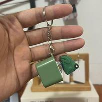 Keyboard Switch Clicker, Duck Frog Keychain, LED Light Up Fidget Toy, Aesthetic Bag Pendant, Anxiety Stress Toy brown