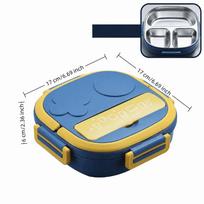 2/3 Compartments Compartment Lunch Box 304 Stainless Steel Thermal Lunch Box  For Office Blue 3 Compartments