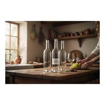 40 vnt. VINO BUTELIŲ 0,75 l + KAMŠČIAI 750 ml Baltas