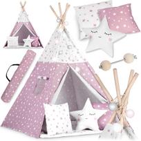 Nukido tipi tent for children with lights - pink with stars