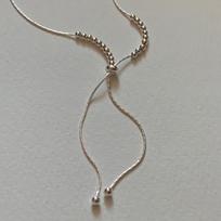 Fine Jewelry 925 Sterling Silver Y Shape Beaded Adjustable Necklace Sweater Necklace for Women