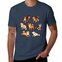 Shibes In Light Blue Tshirt All Match Print Short Sleeve Top S