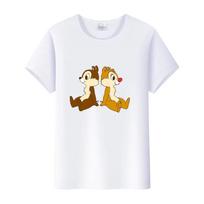 Casual Disney Cartoon Chip 'n' Dale Graphic t-shirt Summer Ladies Blouses Men White Tees Clothes Women Y2K Tshirt Oversized Tops L