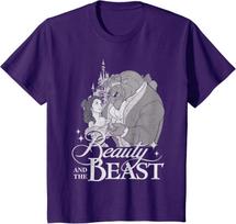 Hot Fashion Casual Disney Beauty and The Beast Vintage Enchanted Dance Portrait T-Shirt S-4XL Four Seasons XXL
