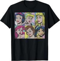 Hot Fashion Casual Disney Princess Pop Art Portraits Box Up T-Shirt S-4XL Four Seasons M