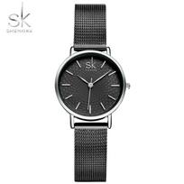 Shengke Luxury Ultra Thin Watch Women Fashion Quartz Watches Mesh Band Lady Wristwatch Female Reloj Mujer Simple