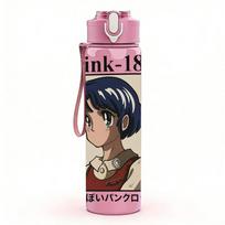 1PC Blink 182 Anime Girl Retro Print 750ml Portable Sports Water Bottle Leakproof Gym Outdoor Travel Drink Cup Pack of 1