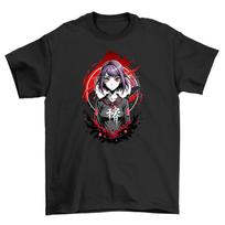 Purple Hair Anime Girl t-shirt and Fierce Unisex Printed Design C M