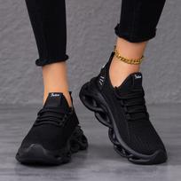 Women's Large Cross-Strap Fashion Casual Mesh Sneakers with Twisted Blade Sole and Thick Height-Boosting Design Size 39