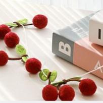 New Cherry Felt Ball Handmade Garland String Wall Hanging Ornament Hair Ball Pendant Kid Room Decoration Baby Shower Party Favor vyno raudonos spalvos