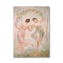Garsios gražios nuogos, seksualios moters drobės tapybos sienos Meno plakatai ir spaudiniai paveikslėlis miegamojo biuro namų dekoravimui Cafe Cuadros 21cm×30cm NoFrame beige