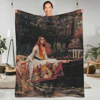 The Lady Of Shalott By John William Waterhouse Blanket Fantasy Office Flannel Throw Blanket Warm Chair Sofa Bed Bedspread Gift 30x40in