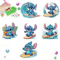 6Pcs Surfing Series Diamond Art Fridge Magnet Diamond Painting Refrigerator Magnet Diamond Painting Fridge Magnet for Adults Beginners