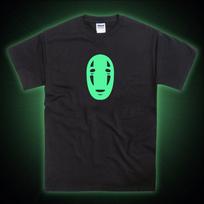 Kaonashi Spirited Anime Ghost Mask Glow in the Dark T-Shirt M