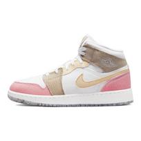 Air Jordan 1 Mid SE GS Pastel Grind White Pink Tan Yellow DJ0338-100 38.5 white