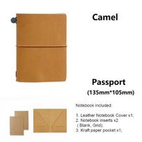 Leather Travel Notebook Traveler Planner Passport Ledger Journal Cowhide Diary Notebook Stationery Supplies Premium