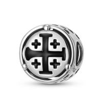 Jerusalem Cross Charm Authentic 925 Sterling Silver Symbol Series Beads for Women DIY Bracelet Charm Necklace Jewelry Making