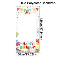 Birthday Party Photo Booth Frame Happy Birthday Photo Frame Backdrop Colorful Balloons Kids Birthday Party Decorations Supplies