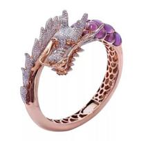 Fashion Women Rhinestone Inlaid Dragon Finger Ring Wedding Party Jewelry Gift US 6