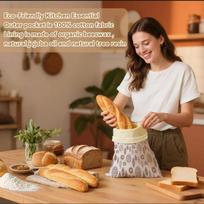 Environmentally Friendly Beeswax Coated Bread Storage Bags with Secure Locking 4 1PCS