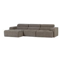 Pilkos spalvos reguliuojama kampinė sofa (su kairiuoju kampu/su gultu) Novi – WOOOD