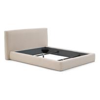 Smėlio spalvos dvigulė lova audiniu dengta be grotelių 180x200 cm Blok – Kave Home