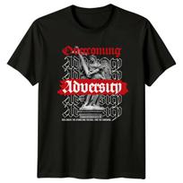 Overcoming Adversity Angel Cross Christian Mens T-Shirt Womens Tee Graphic Top L