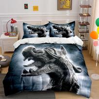 Dragon Statue Print Bedding Set Bedding set (1 duvet cover, 2 pillowcases, duvet not included) 135x200cm