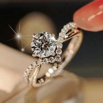 Zirconian Couple Ring - Four-claw V-shaped Finger Ring - Wedding Ring with Elegant Style - Female Ring on The Index Finger 5