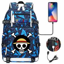 Anime Skull Print Large Capacity Backpack for Teens Students Casual Travel Daypack Lightweight Waterproof 48CMX30CMX15CM