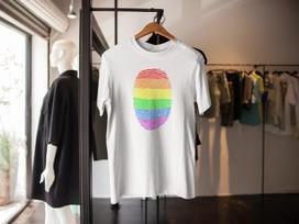 LGBTQ INSPIRED FINGER PRINT T-shirt GAY PRIDE RAINBOW MARDI GRAS ADULTS KIDS S