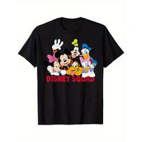 New Disney Squad Character Printed Women's T-Shirt Cotton Casual Short Sleeve Round Neck Top Fashion Cute Summer Daily Wear XXXL