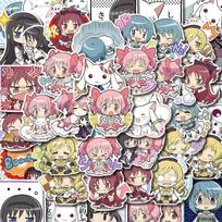 48pcs Magic Girl Madoka Anime Stickers Kawaii Girls Cartoon Sticker Waterproof Notebook Laptop Luggage Tomoe Mami Decals
