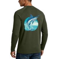 Men's 50+ Sun Fishing Shirt, Outdoor Long Sleeve Sports Top with Stretch, Lightweight Quick Dry Breathable Shirt L